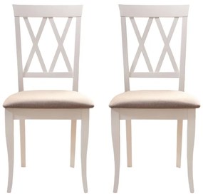 Set 2 scaune dining din lemn de fag Venetia, Alb/Etna 09