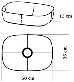 Lavoar baie pe blat din compozit alb 50 cm, ventil inclus, Kolpasan Alexis Lux