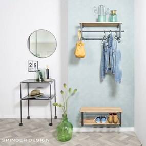 Cuier de perete negru/în culoare naturală cu raft din metal 76 cm Marco – Spinder Design