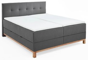 Pat boxspring gri cu spațiu de depozitare 180x200 cm Catania - Meise Möbel