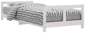 834421 vidaXL Cadru de pat pentru copii, alb, 80x200 cm, lemn masiv de pin
