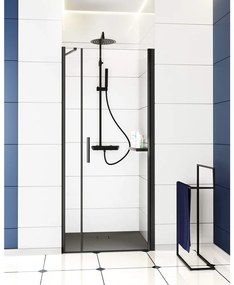 Coloana de dus cu baterie monocomanda negru mat Deante Arnika