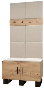 Set mobilier pentru hol Amanda 4 (Stejar artisan + bej). 1085884