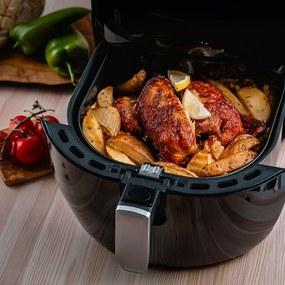 La mâna a doua: Friteuza cu aer cald Oliver Voltz OV51980F, 1800W, 7.7 L, 8 programe, Timer, Negru