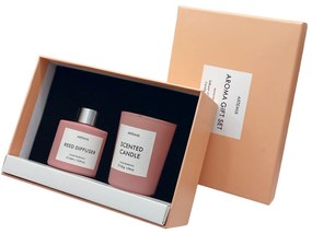 Set Aroma Difuzor cu betisoare  Lumanare ARTEMIS, Piersica