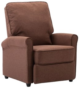 248668 vidaXL Fotoliu TV rabatabil, maro, material textil