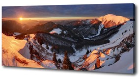 Pictură pe pânză Iarna în munți