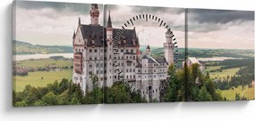 Tablou - Castelul pe stânci (cu ceas) (90x30 cm)