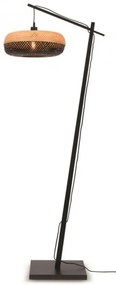 Lampadar eco din bambus Palawan negru, 40x15cm