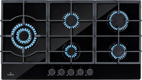 Klarstein Ignito Chef Edition, 5 zone, plită pe gaz, 5 arzătoare, arzătoare Sabaf, suprafață din sticlă ceramică