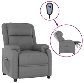 3143431 vidaXL Fotoliu de masaj electric, gri, piele ecologică