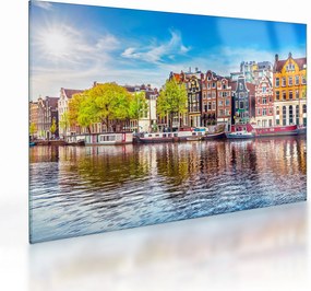 Tablou pe sticlă - Case dansatoare, Amsterdam (70x50 cm)