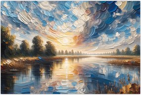 Tablou - Pictură cu soarele deasupra apei (90x60 cm)