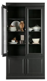 Vitrină neagră din lemn de pin 110x215x44 cm Organize – WOOOD