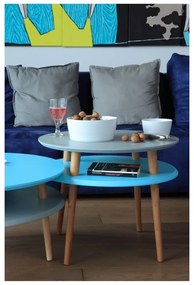 Măsuță auxiliară Ragaba UFO Ø 45 cm, gri deschis