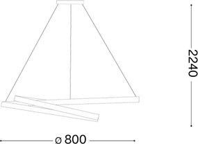 Ideal Lux - Lustra LED dimabilă suspendată pe cablu OZ LED/55W/230V Ø 80 cm CRI 90 alb
