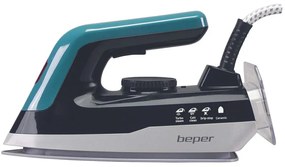 Fier de calcat Beper P204CAL200, 2250W, Placa ceramica, Termostat, Filtru, Ciclu continuu, Alb/albastru-verde