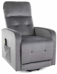Scaun reclinabil Lennox II Velvet, gri