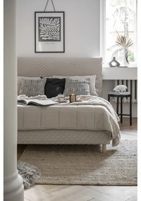 Pat matrimonial bej tapițat și somieră 160x200 cm Sleepy Luna – Miuform