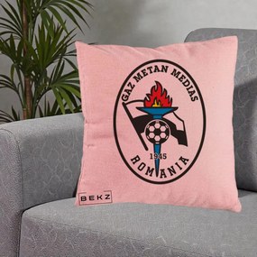 Perna Personalizata Gaz Metan Medias 1945 Fotbal, 40x40 cm, Roz, Husa Detasabila, Perna Inclusa, BEKZ®