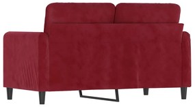 Canapea cu 2 locuri, rosu vin, 120 cm, catifea Bordo, 138 x 77 x 80 cm