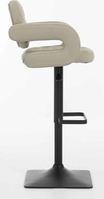 HR8403KW Scaun Ecru Piele Ecologica Premium Soft cu Bază Neagră