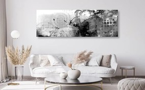 Tablou pictură grafică în design alb-negru