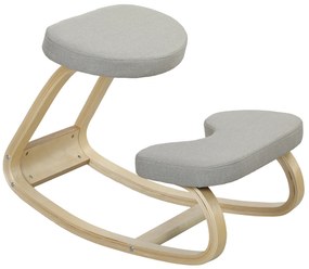 HOMCOM Scaun pentru genunchi cu balansare, din țesătură cu aspect de in și lemn, Gri | Aosom Romania