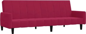 vidaXL Canapea extensibilă cu 2 locuri, roșu vin, catifea