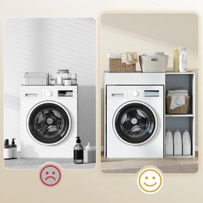 HOMCOM Dulap deasupra Mașinii de Spălat, Mobilier Modern cu Rafturi Deschise, Spațiu Economisit pentru Baie și Rufe, 96x60x95 cm, Alb | Aosom Romania