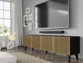 Masă TV F 4D 200 Rowanna (Stejar artisan + Negru). 1125082