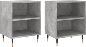 vidaXL Noptiere, 2 buc., gri beton, 40x30x50 cm, lemn compozit
