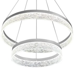 Lustră LED suspendată pe cablu GALA, 54W/230V, Ø 60 cm, argintiu