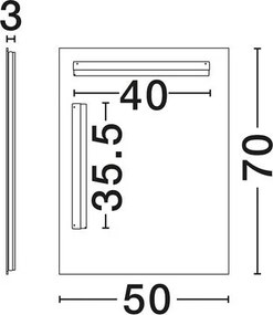 Oglinda cu iluminat LED pentru baie IP44 ALDA 50x70cm