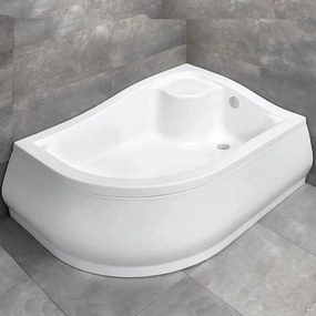 Cadita dus acril semirotunda Radaway Korfu E 100x80 cm alb