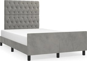 vidaXL Cadru de de pat fără saltea Gri deschis 120x190 cm catifea