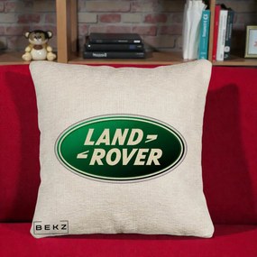 Perna Personalizata cu emblema Land Rover, 40x40 cm, Bej Canapea, Husa Detasabila, Perna Inclusa, BEKZ®
