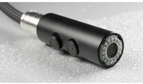 Baterie de chiuvetă cu cap de duș detașabil Deante BQO_N72M OLFATO negru