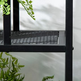 Outsunny Suport pentru plante cu 4 niveluri pentru interior și exterior , ideal pentru grădină, terasă, balcon, negru | Aosom Romania