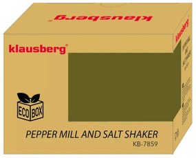 Set rasnitа pentru piper si solnita Klausberg KB 7859, Mecanism ceramic, lLemn de salcam, Maro