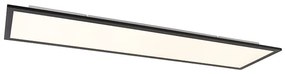 Plafoniera neagră 120 cm incl. LED cu telecomandă - Liv