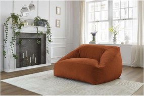 Fotoliu bean bag portocaliu cu tapițerie din blană artificială Lilibet – Bobochic Paris