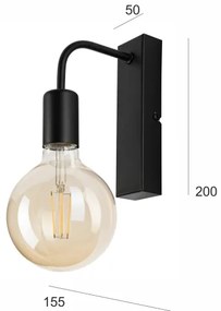 Aplică ASTRID 1xE27/60W/230V negru mat
