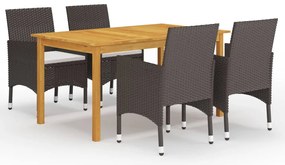 vidaXL Set mobilier de grădină, 5 piese, maro