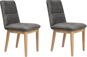 Set 2 scaune Beluna gri inchis 47/56/91 cm