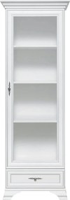 Vitrina pentru living IDENTO, alb, PAL/sticla, 70x43x210 cm