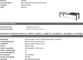 Bancheta design LUX Bibi, bronz 115833 HZ