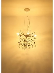 Globo 64138HS - Lustră suspendată pe cablu QUEENA, 4 x E14 / 40 W / 230 V, argintie