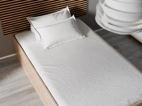 Pat BELLA 120 x 200 cm, stejar sonoma Saltele: Cu saltele Somnia 18 cm, Somiera pat: Cu lamele curbate