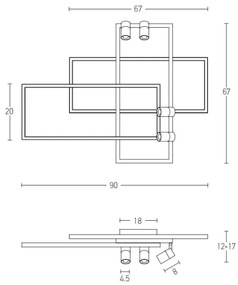 Lustră LED aplicată dimabilă LED/52W/230V Zambelis 22020